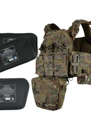 Плитоноска cen.2 cordura1000d nir мультикам+ 4 підсумків та балістичні пакети 1 класу