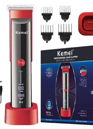 Акумуляторна машинка kemei для стриження волосся бездротова машинка-тример для догляду за бородою km-5016 new