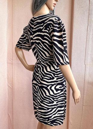 Платье в анималистичный принт зебра натуральная ткань h&amp;m2 фото