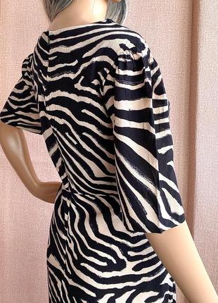 Платье в анималистичный принт зебра натуральная ткань h&amp;m4 фото