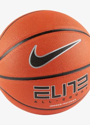 М'яч баскетбольний nike elite all court 8p 2.0 р. 7 deflated amber/black/metallic silver/black (n.100.4088.855.07)