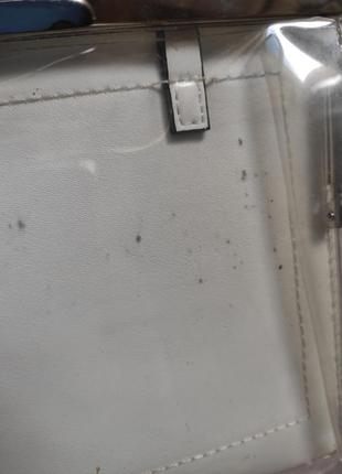 Белый кожаный прозрачный двойной клатч маленькая сумка кошелек zara на молнии замке9 фото