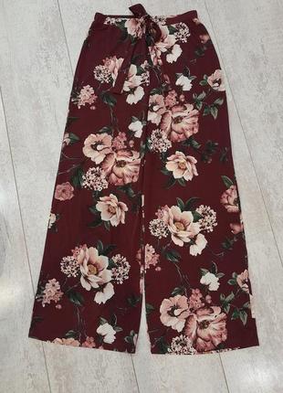 Стильні модні тонкі брюки штани палаццо квіти