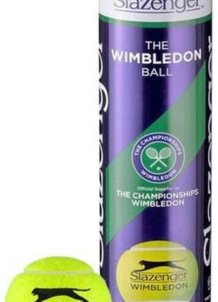 М'ячі для теннісу slazenger wimbledon ultra-vis + hydroguard 3b 340939