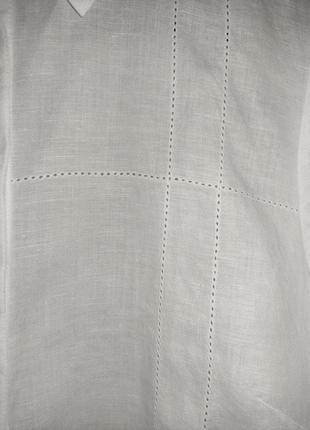 Білосніжна льняна сорочка / блуза edvard (100% льон)9 фото