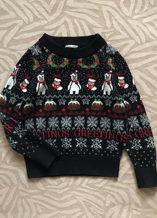 Тепла кофта светр новорічний різдвяний1 фото