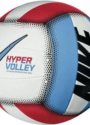 Мяч волейбольный nike hypervolley 18p белый, голубой , красный 5 n.100.0701.982.05