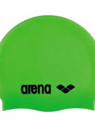 Шапка для плавания arena classic silicone jr (91670-065)зеленый дет osfm(
