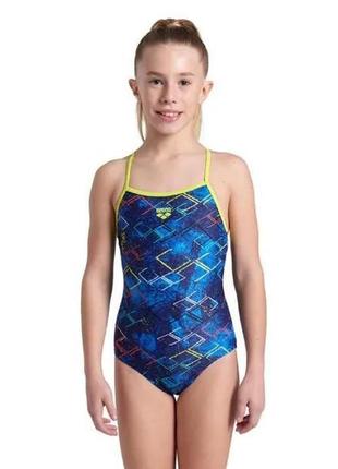 Дитячий купальник arena daly swimsuit light drop back cиній 164см (003294-903 164)