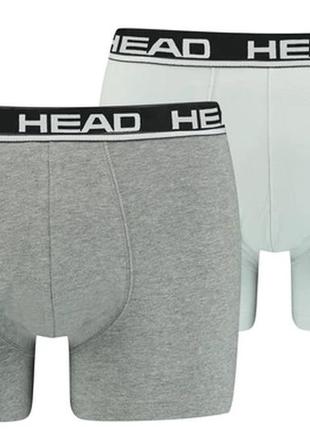 Трусы-боксеры head basic boxer 2p светло-серый; серый xl (701202741-012 xl)