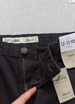 Новые детские джинсовые стрейчевые шорты 12-13 лет скинни skinny черные для мальчика2 фото