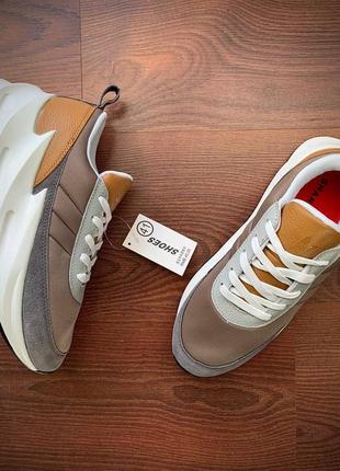 Кроссовки мужские adidas shark white &amp; gray &amp; brown👟