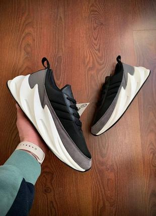 Кроссовки мужские adidas shark black &amp; gray &amp; white👟