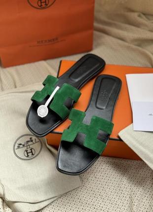 Шлепки шлепанцы в стиле hermes