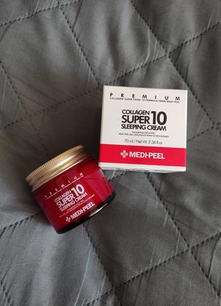 Нічний крем з колагеном medi-peel collagen super 10 sleeping cream, 70 мл