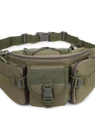 Сумка поясная тактическая / мужская сумка на пояс / армейская сумка. цвет: зеленый