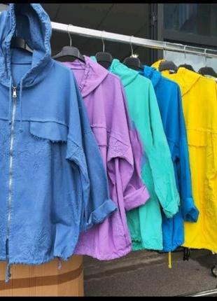 Котонова куртка-ветрівка розміри 52-56