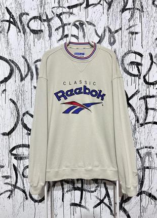 Світшот кофта reebok sportwear classic вінтажна, оригінал, адідас, найк, велике вишите лого, оверсайз, котон, 90х років, зручне, рідкісне