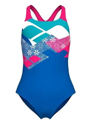 Дитячий купальник arena logo kikko swimsuit swim pro b синій 164 см (006676-790 164)