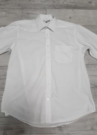 Класічна чоловіча сорочка біла довгий рукав р 46 бренд "george"3 фото