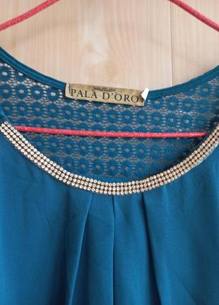 Pala d'oro итальялия шикарная блуза нарядная с декором кружевной вставкой7 фото