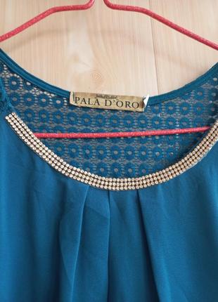 Pala d'oro итальялия шикарная блуза нарядная с декором кружевной вставкой3 фото