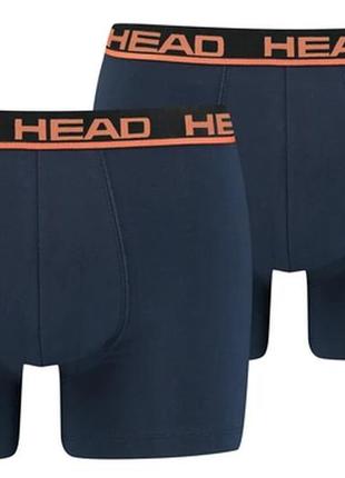 Трусы-боксеры head basic boxer 2p темно-синий; оранжевый xl (701202741-010 xl)