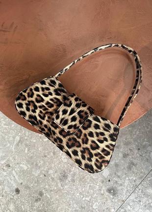 Сумка женская, сумка багет, сумка леопардовая