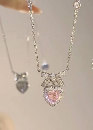 Ожерелье розовое сердце