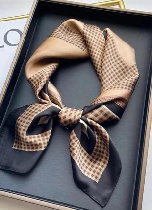 Шелковый платок в стиле shein платина платок на шею на сумку косынка шарф шелк армани 90×90