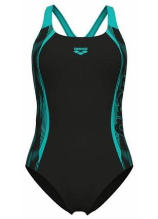 Женский купальник arena swim pro back graphic черный 44 (005532-580 44)