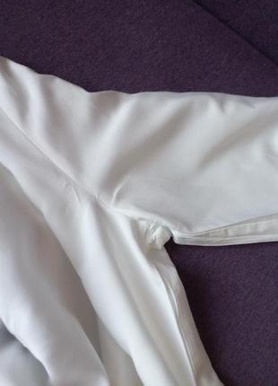 Шикарна легенька стильна білосніжна блуза сорочка з окантовкою9 фото