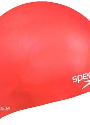 Шапочка для плавания speedo plain moulded silicone junior cap 8-709900004 red (5051746363923)