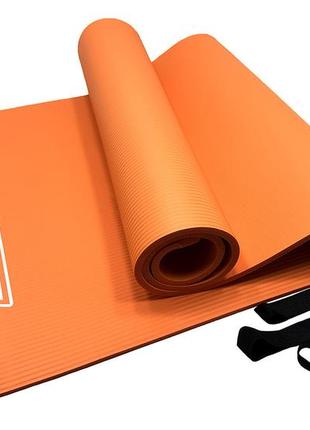 Коврик для фитнеса и йоги easyfit nbr 10 мм оранжевый