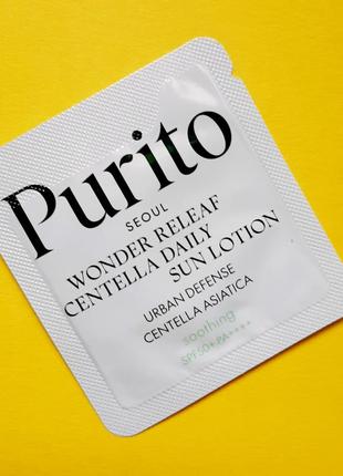 Сонцезахисний лосьйон з центеллою purito wonder releaf centella daily sun lotion з міксом фільтрів,
