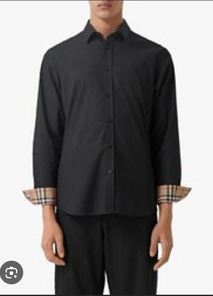 Рубашка брендовая на выпускной свадьбу  клетка черная