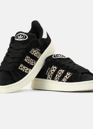 Кроссовки adidas campus black leopard