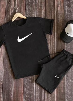 Літній чоловічий спортивний костюм комплект футболка і шорти nike1 фото