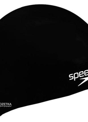 Шапочка для плавання speedo plain moulded silicone junior cap 8-709900001 black (5014991588350)