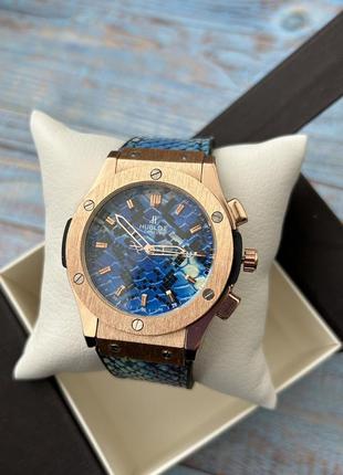 Годинник хублот, hublot, под питона, часы, топ, синие