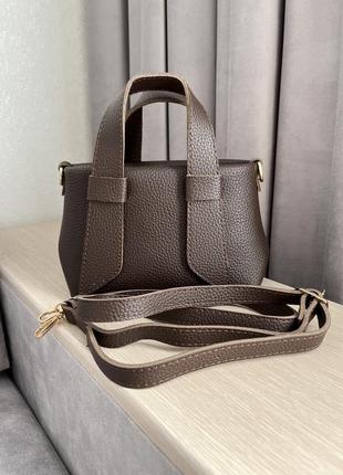 Трендовая коричневая женская сумка тоут мини4 фото