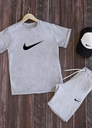 Літній чоловічий спортивний костюм комплект футболка і шорти nike1 фото