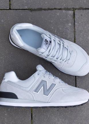 Р.41-45 кроссовки new balance 574 silver grey black nb078