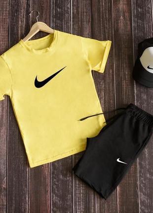 Літній чоловічий спортивний костюм комлпетк футболка і шорти nike1 фото