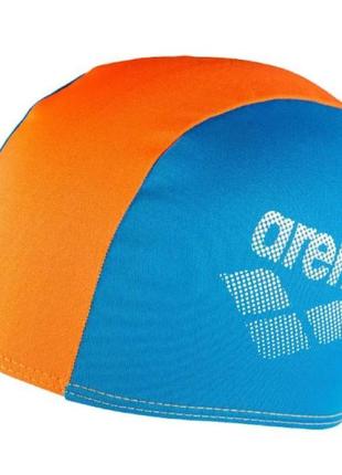 Детская шапка для плавания arena polyester ii jr голубой, оранжевый osfm (002468-730)