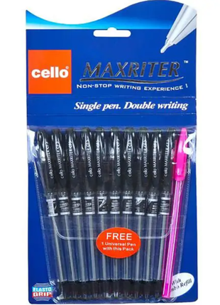 Ручка масляная maxriter 727+1
cello чёрная 10 шт. в упаковке. 0.5мм/4км
