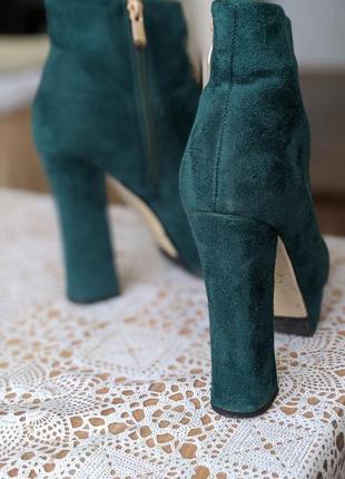 Ботильоны/ ботиночки темно зеленый/пузырький цвет/ размер 37, стелька 23,5см на высоком каблуке4 фото