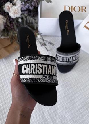 Крістіан діор сандал чорні cr. dior sandal black premium
