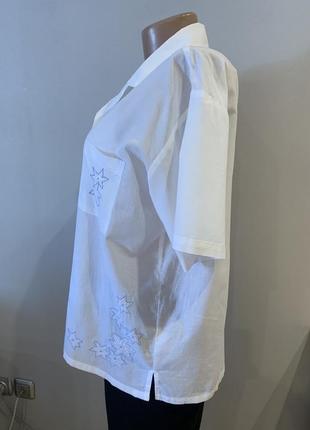 Котонова легка блузка з ніжною вишивкою6 фото