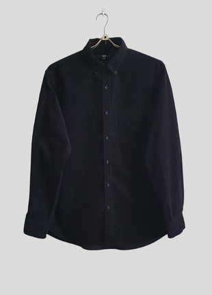 Черная вельветовая рубашка коттон  uniqlo,  р.xl